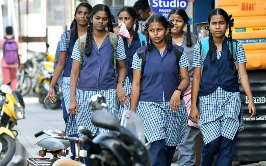 Tamil Nadu school students in uniform